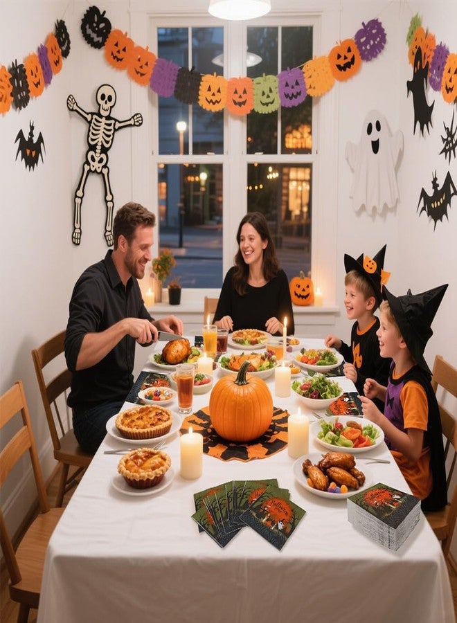 LAOTIDui 100 Pack Halloween Paper Napkins,Ghost Hand Napkin,Halloween Disposable Paper Party Favors,Folded 6.5 x 6.5 Inch,Cocktail Napkins for Dinner Supplies, Kitchen Decorations - Image 4